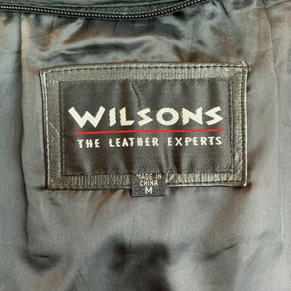 Wilsons Leather Moto Full Zip Leather Jacket Womens Medium Black With Quilted Th - Picture 8 of 16